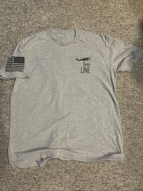 Nine Line Heather Gray Graphic Tee - Helicopter Logo